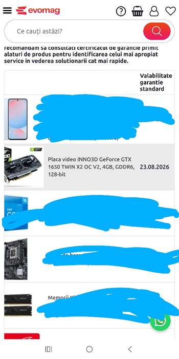 INNO3D GTX 1650 TWIN X2 OC V2, 4GB, GDDR6, 128bit - placa video