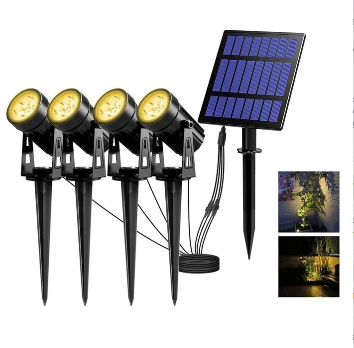 Spoturi solare T-SUN cu panou solar mare de 5W, pentru grădină