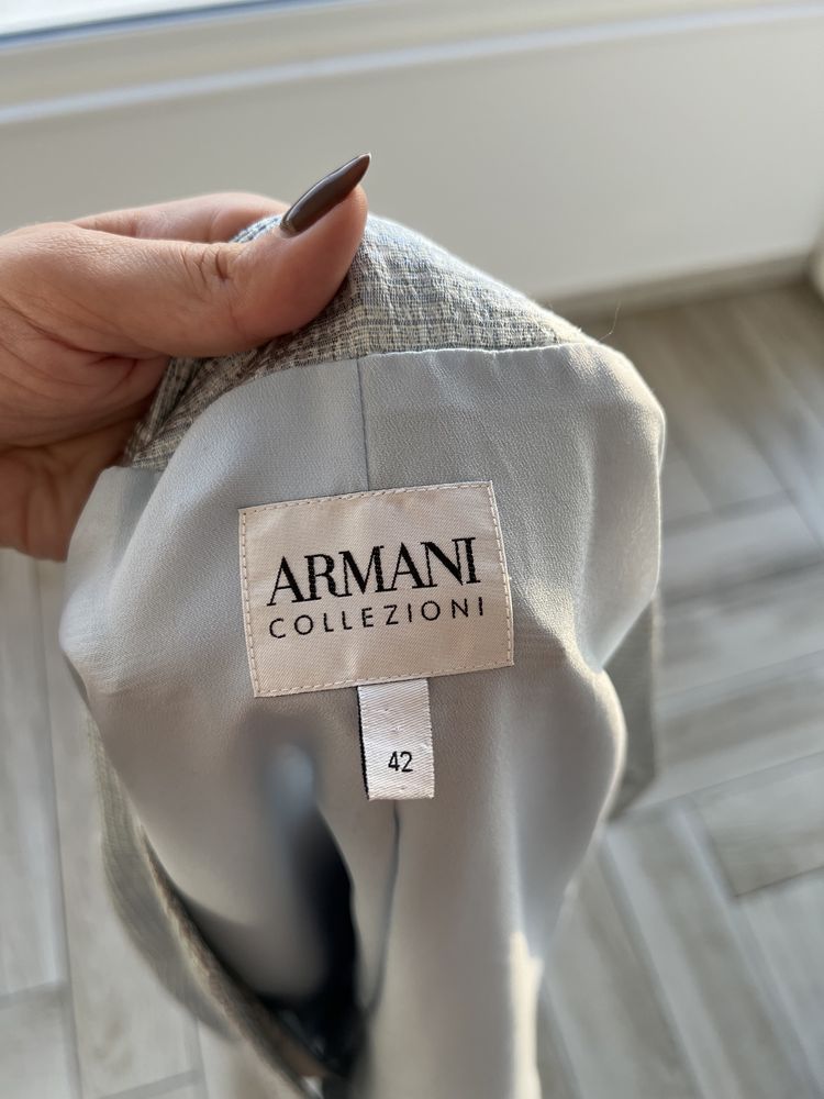 Sacou elegant original Armani, gri sidefat, marimea M