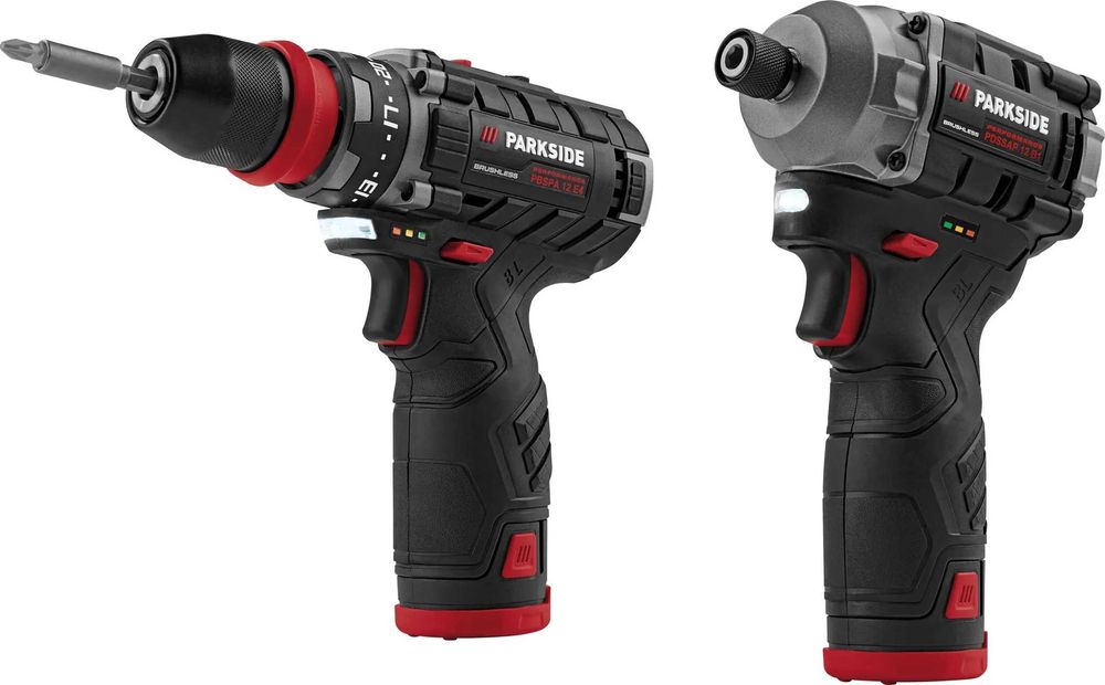 Нов Комплект Импакт и Винтоветрт 12V Parkside Performance с 2 батери