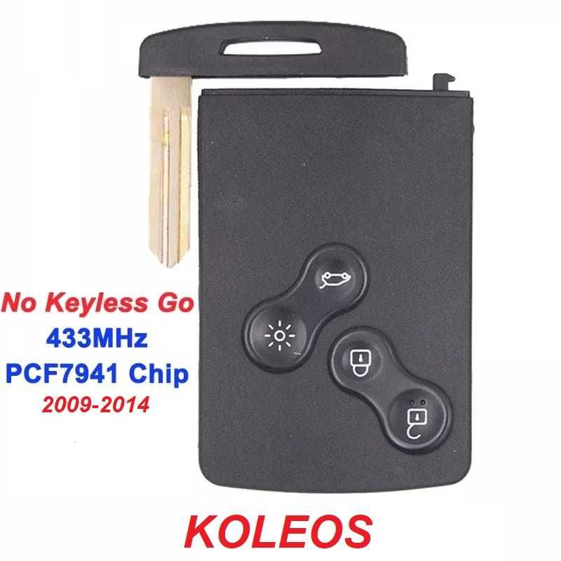 Cartela renault koleos nonkeyless cu 4 butoane