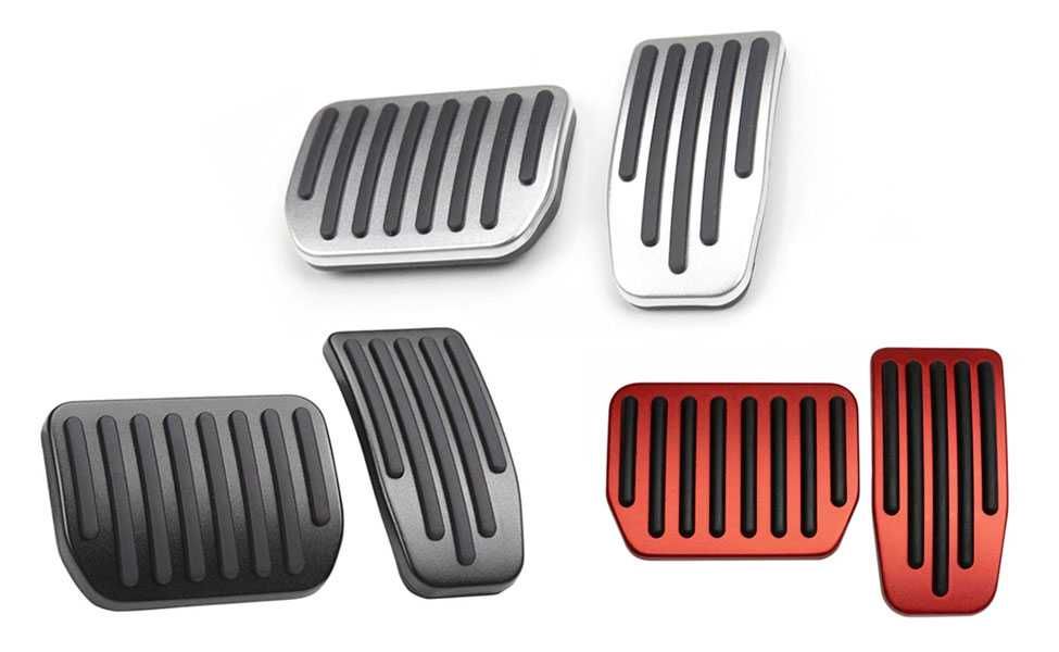 Ornamente metal pedale (argintiu, negre, rosu) - Tesla Model 3 / Y