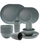 Set de farfurii gri cu 24 de piese