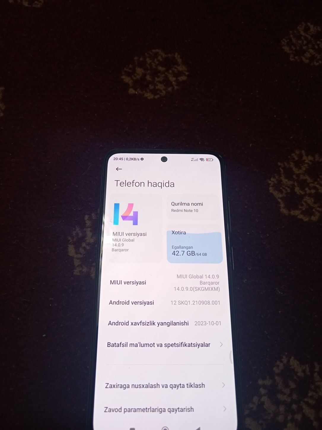 Redmi Note 10 ishlashiga gap yo'q
