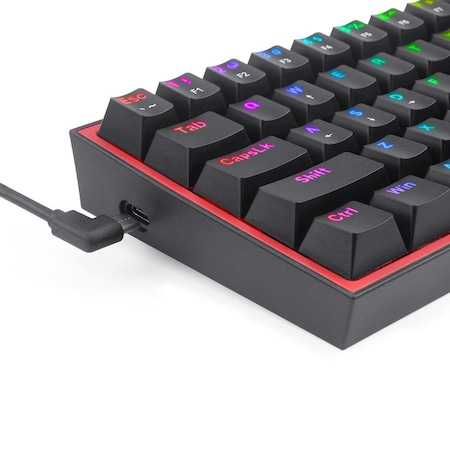 Tastatura mecanica gaming Redragon Fizz K617 RGB, negru, red switches