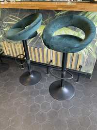 Vand scaune de bar reglabile, catifea verde