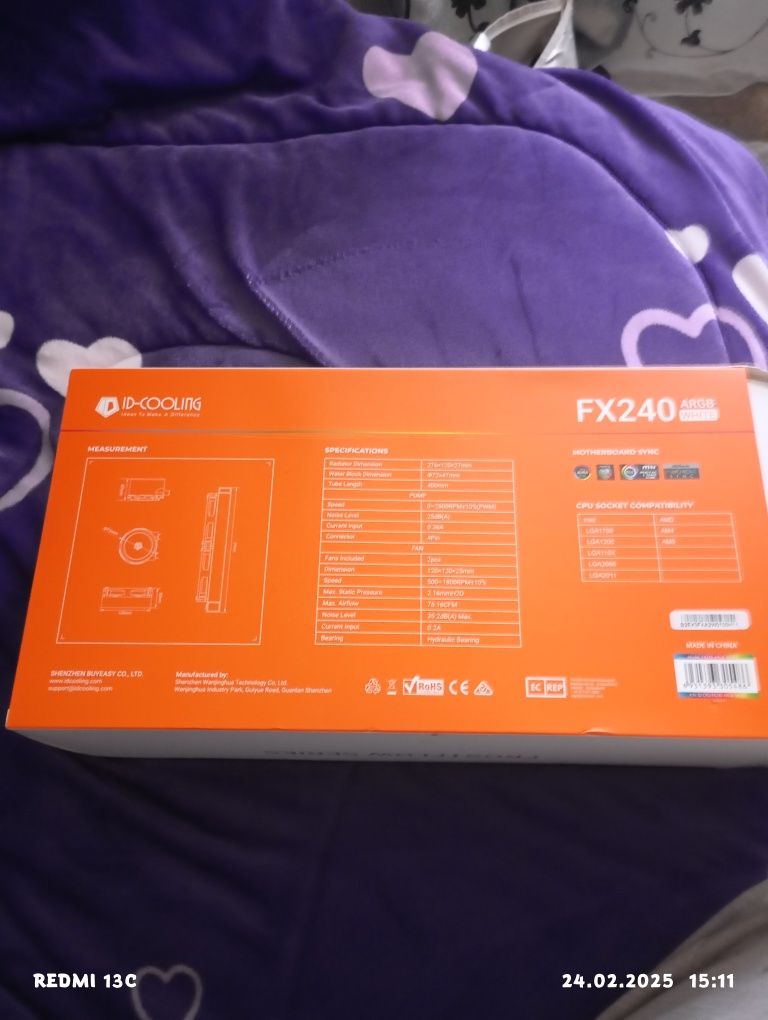 Vând Aio ID COOLING FX240 rgb white