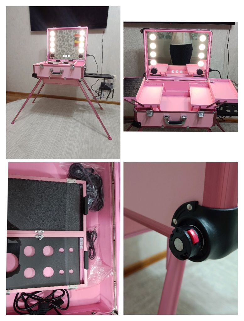 Продам Новый Розовый Бьюти-бар, Бьюти чемодан визажиста в стиле Барби