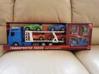 Set camion trailer de jucărie + mașinuțe