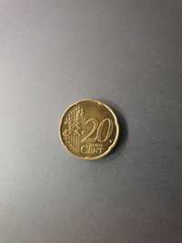 Moneda 20 cent Italia 2002 rara