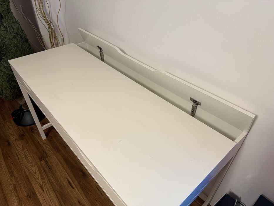 Birou alb Alex IKEA cu 2 sertare 132x58 cm