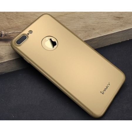 Husa Apple iPhone 8 Plus, FullBody Elegance Luxury iPaky Auriu + folie