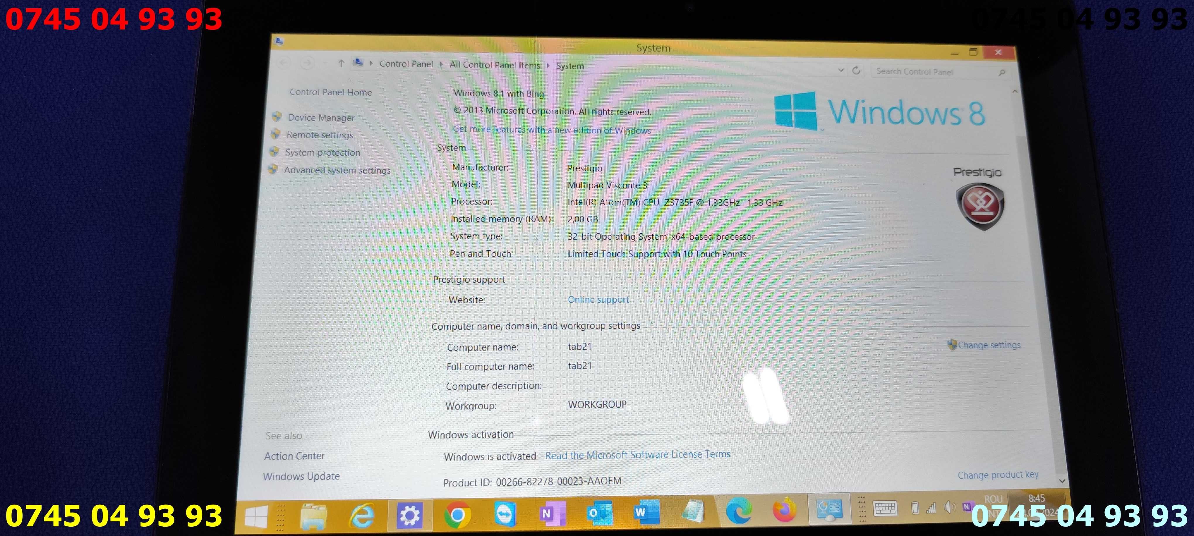 Tableta Prestigio Visconte 3 procesor Intel 1.83GHz 10.1 IPS 2GB 16GB