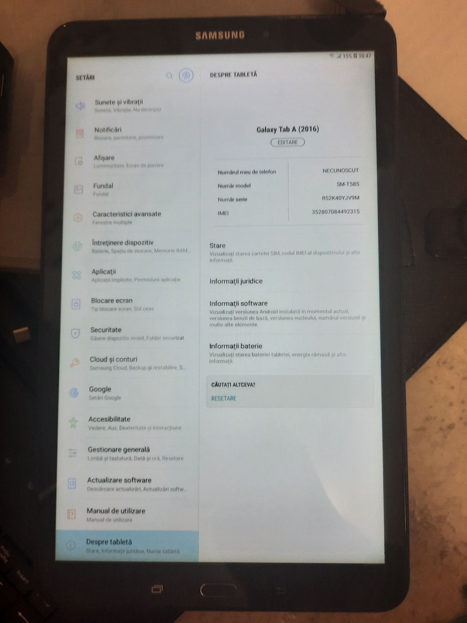 Tableta Samsung Tab A6, de 32Gb, 4 G, cu sloturi cartela  si card