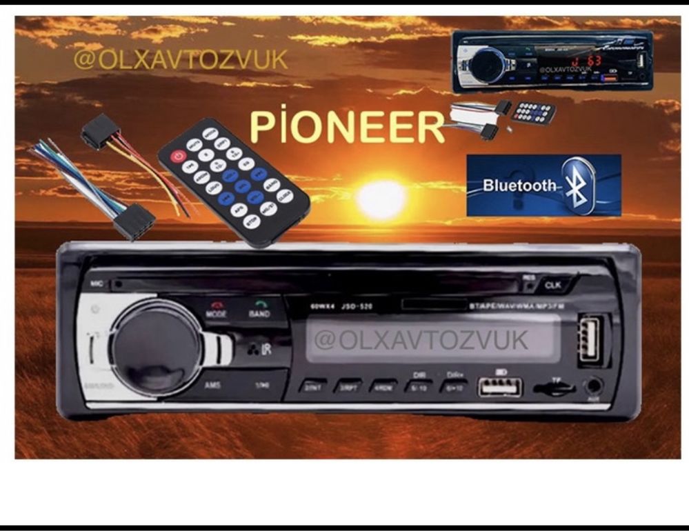 Pioneer mafon yang karo’pka Blutus Usb aux fm Magnitafon pult simlari+