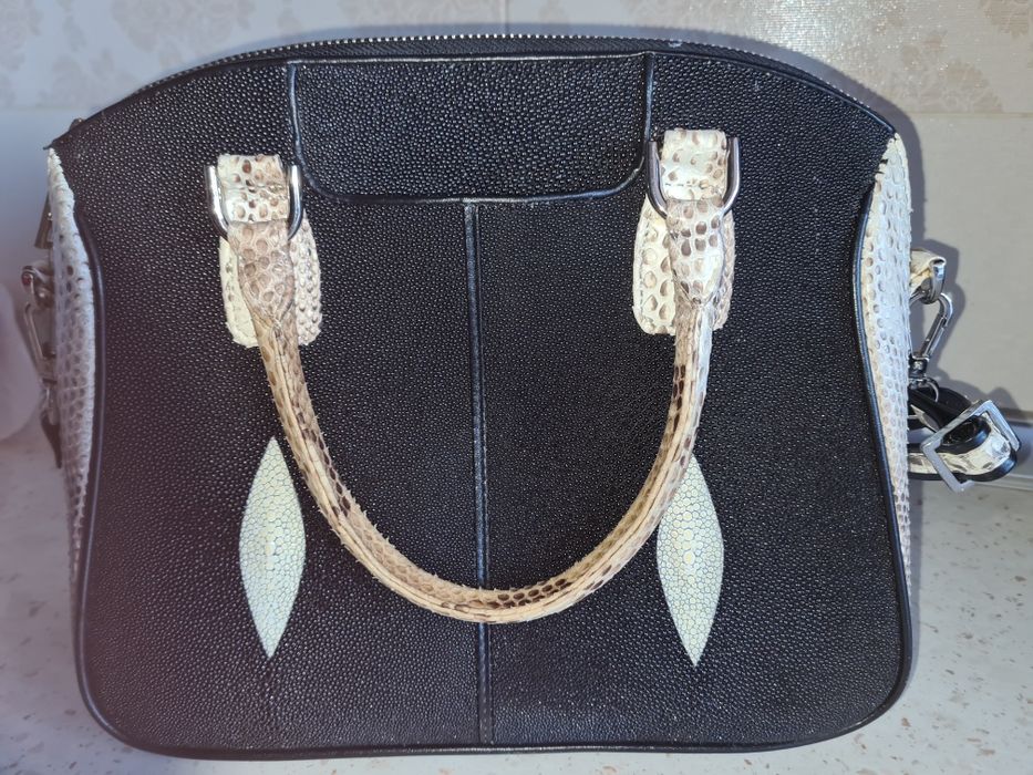 Сумка из натур.кожи ската и питона