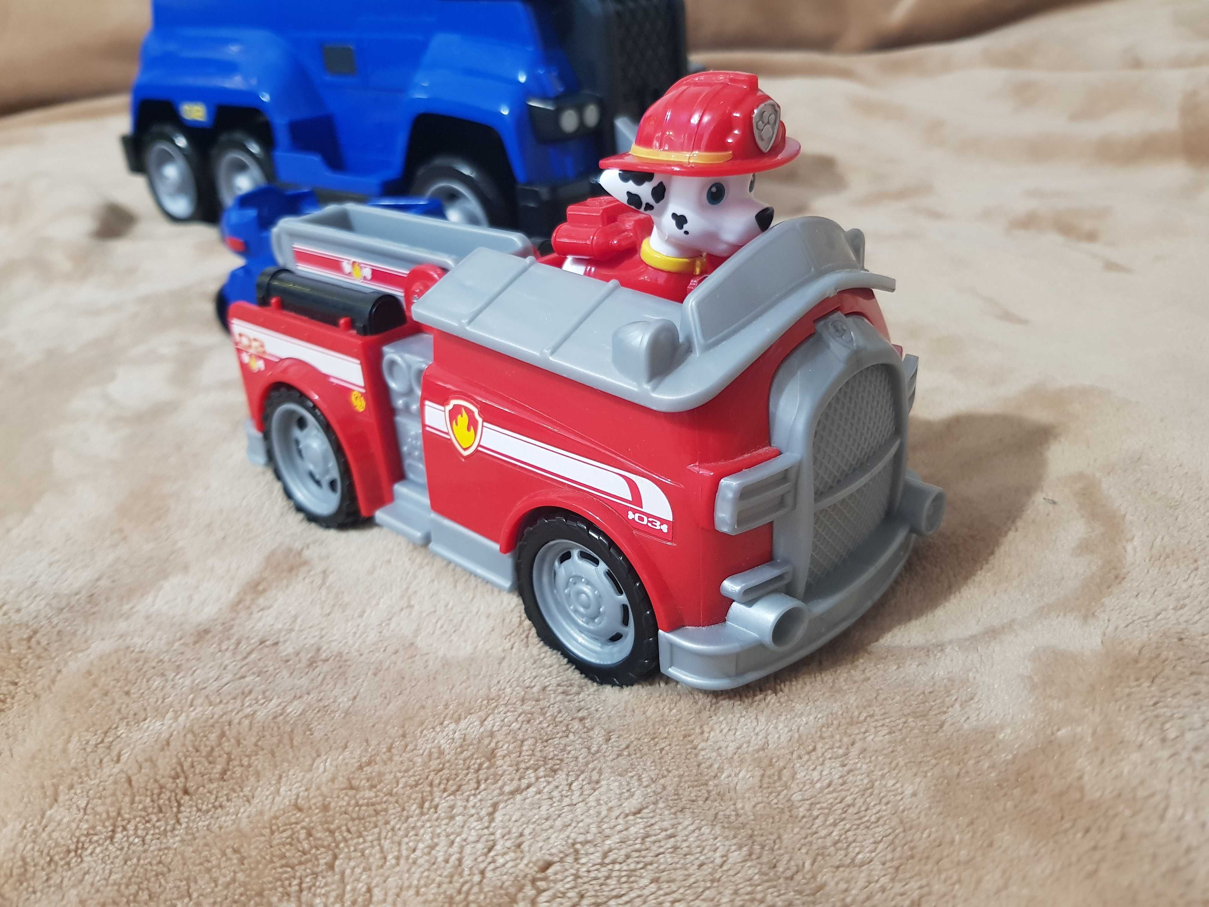 Masina de politie Paw Patrol + Masina de pompieri + Figurine