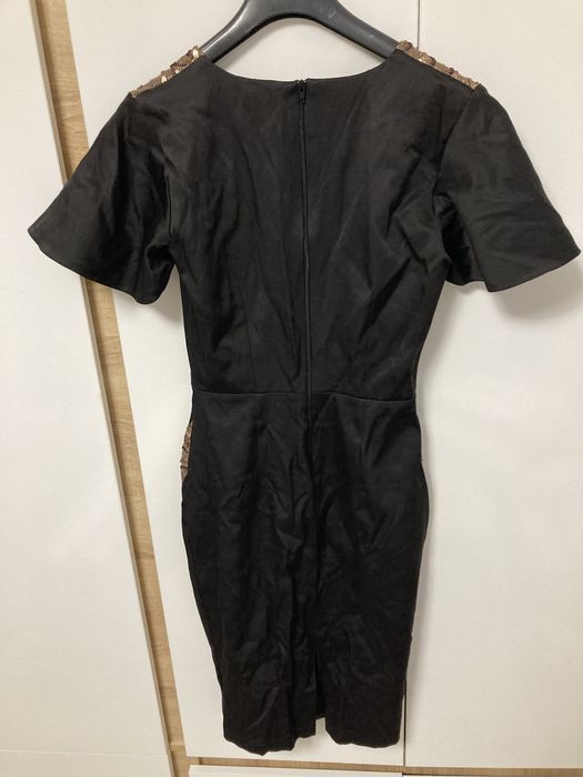 Rochie de ocazie cu paiete / pe negru si bej