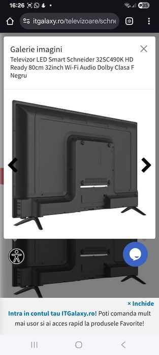 Smart TV Schneider, LED HD, 82 cm, sigilat