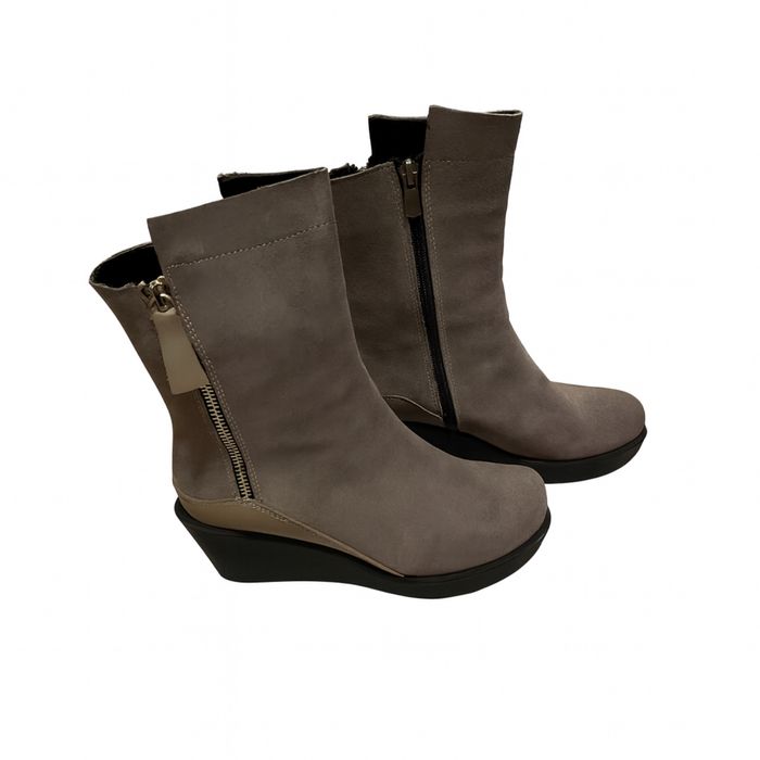 Сиви боти естествена кожа