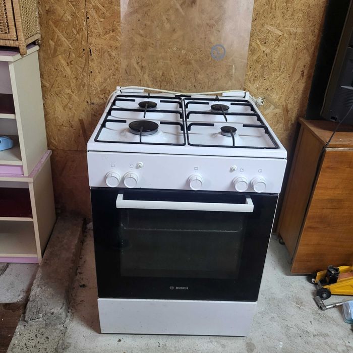Aragaz Bosch HGG223120P, Gaz, Aprindere electrica plita/cuptor, Alb