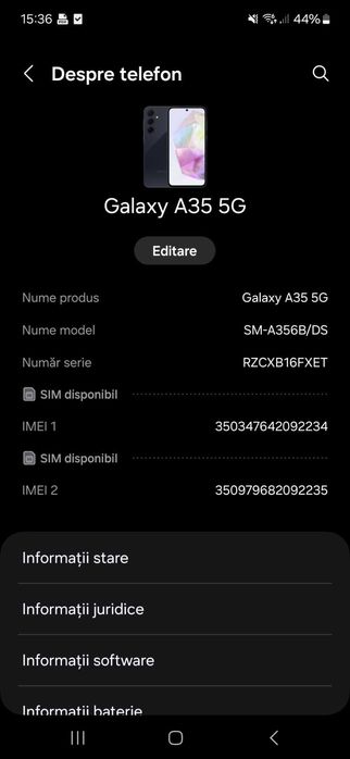 Samsung A35 5G DUAL SIM, 6GB ram, 128gb spatiu memorie