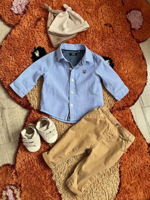 Tinuta botez baietel Next 68 3-6 luni + cadou