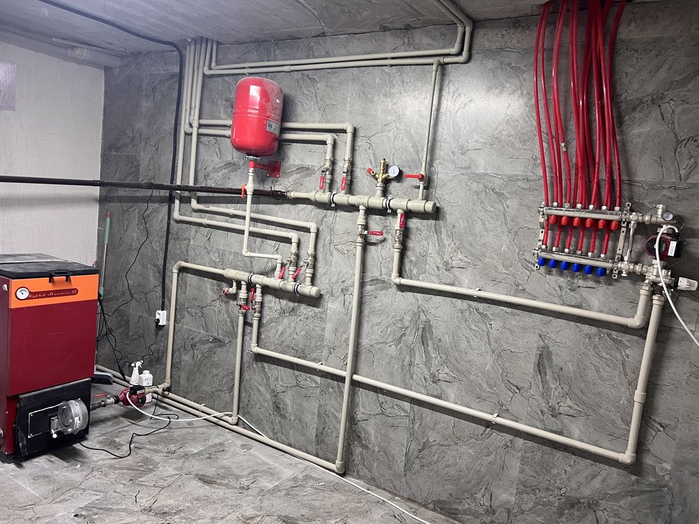 Установка газ котел отапление