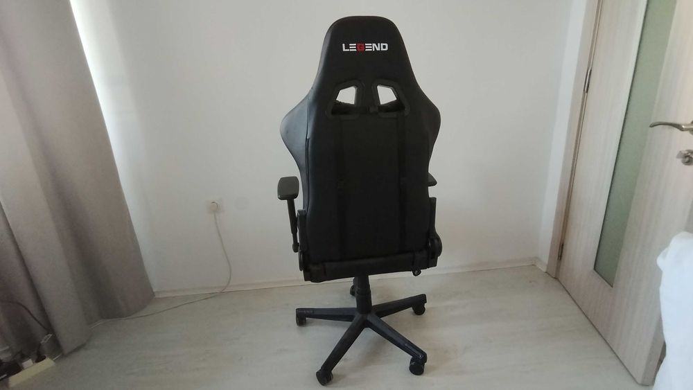 LEGEND Геймърски стол NIBE черна изкуствена кожа/червено