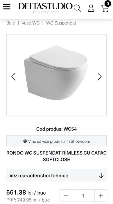 Vas WC suspendat ceramica - Delta Studio