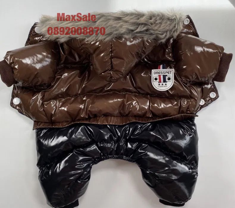 Зимно кучешко яке дреха гащеризон яке с качулка куче