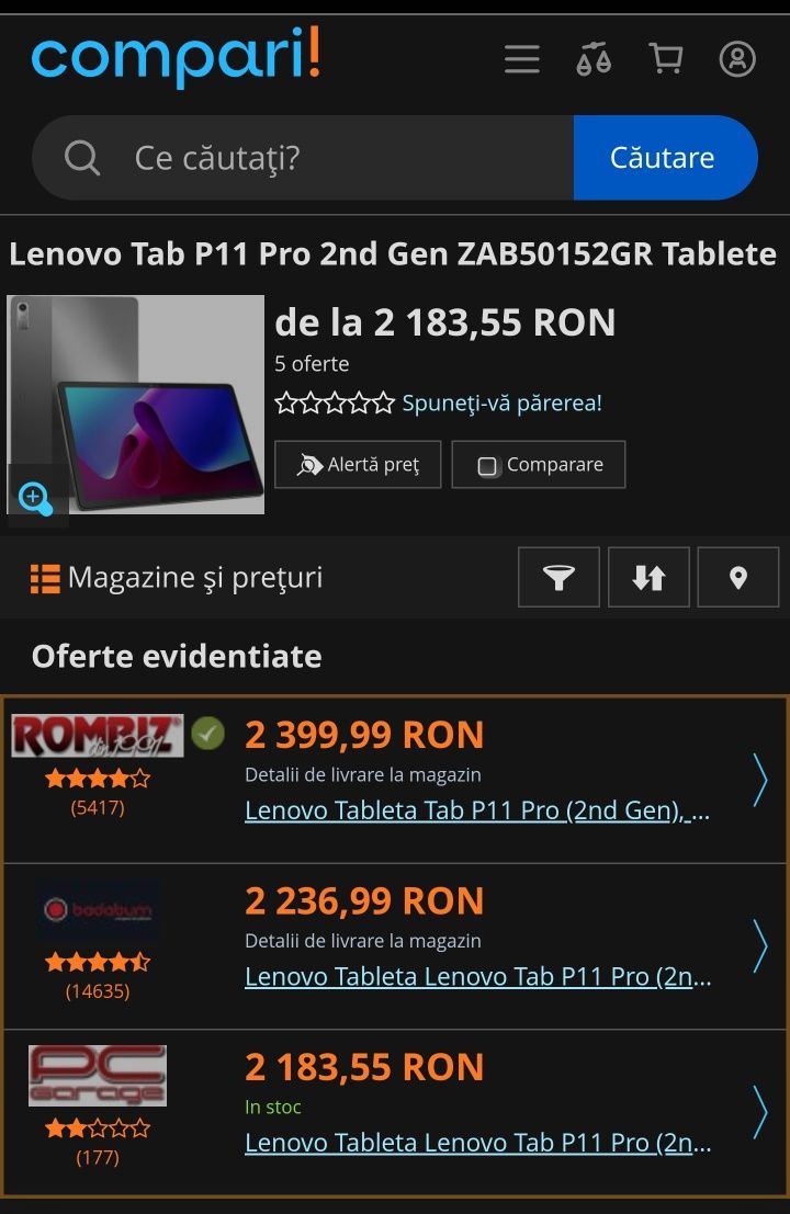 Lenovo Tab P 11 Pro 256 GB