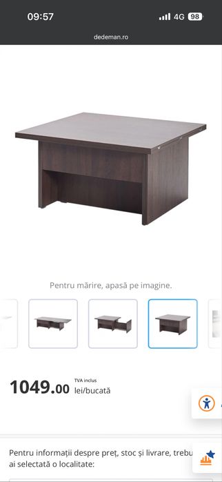 Masa cafea extensibila