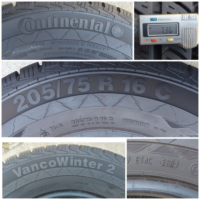 O bucată 205/75 R16C M+S iarnă + una Continental