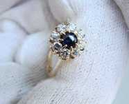 Inel Aur 14K De Logodna Royal Cu Safir Si Diamante