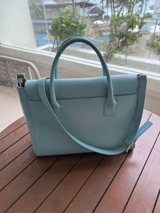 Furla-оригинална голяма тюркоазена чанта