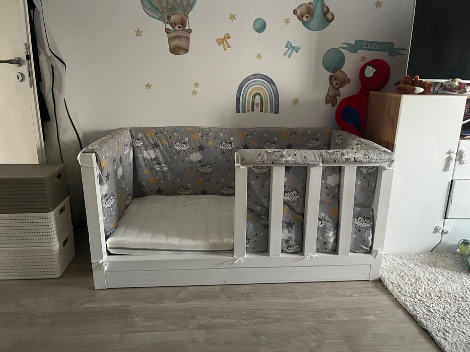 Patut Montessori cu saltea si protectii