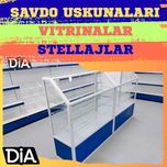 Oynaly prilavkalar, Акция,  savdo uskunalari vitrinalar stellajlar