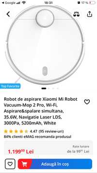 Vand Robot de aspirare Xiaomi Mi Robot Vacuum-Mop 2 Pro