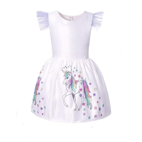 Rochie Unicorn cu trena detasabila, IdeallStore®, 3-5 ani