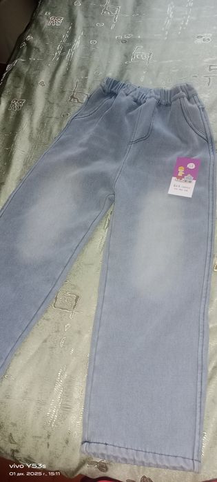 Для девочек тёплые брюки с начёсом