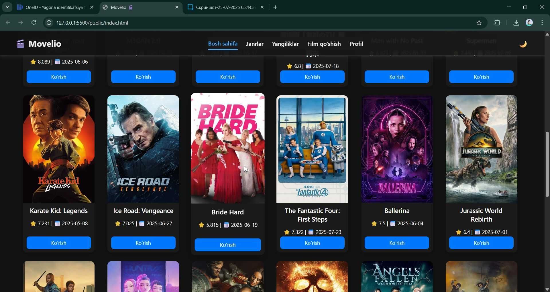 tayyor kino platformasi frontend qismi sotiladi, backend qismi yo'q
