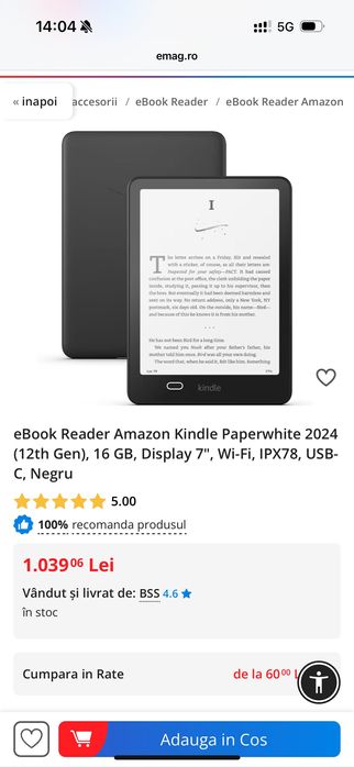 Vand ebook reader amazon kindle nou nouț