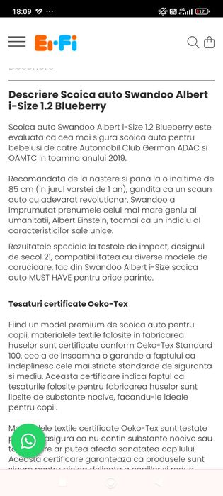 Scoica auto Swandoo Albert I-SIZE