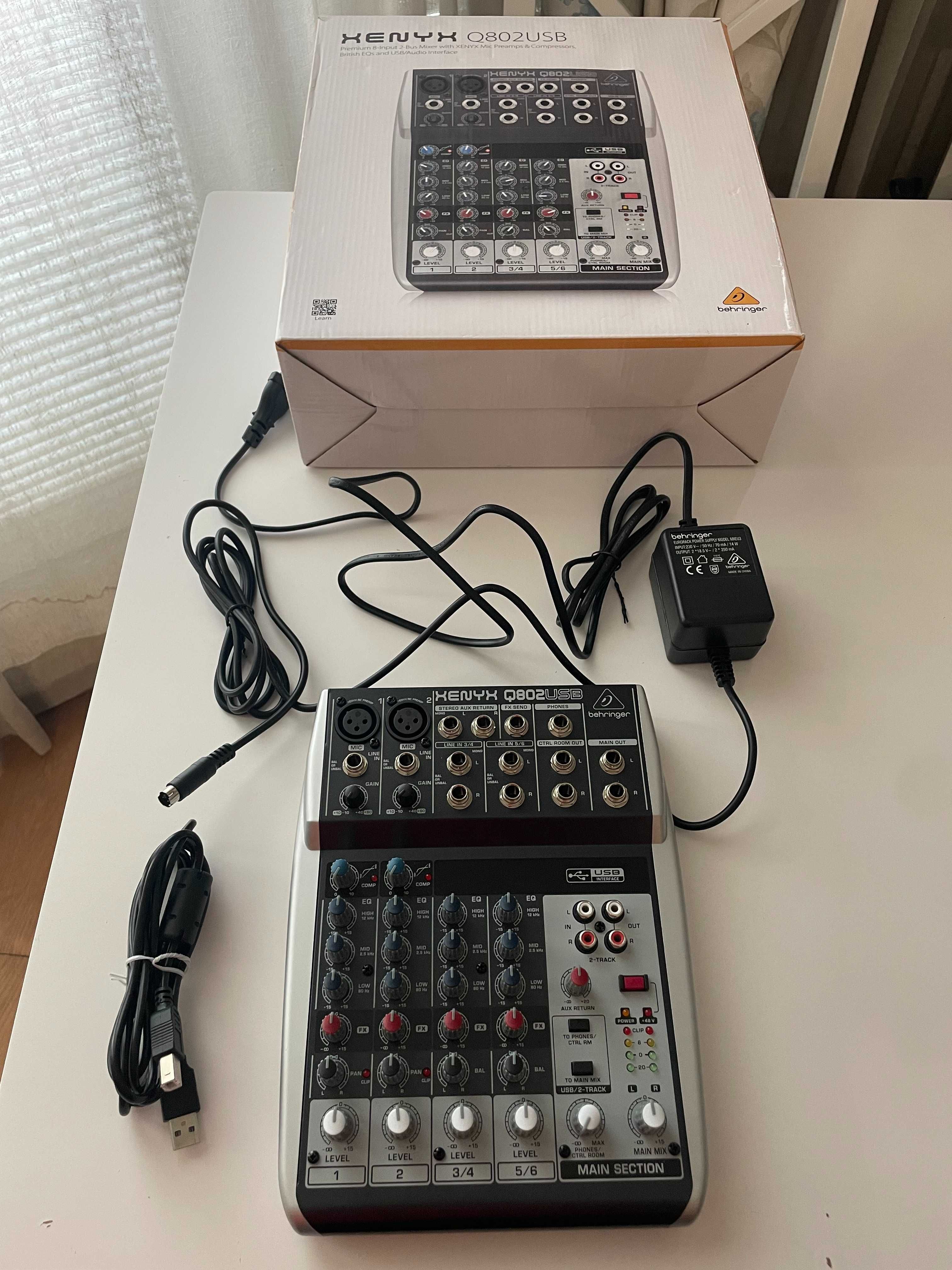 Аналогов миксер - Behringer - Q802USB - като НОВ!