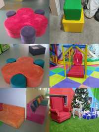 Мягкая Обшивка детских площадок (стены, игровые зоны), пуфики и диваны