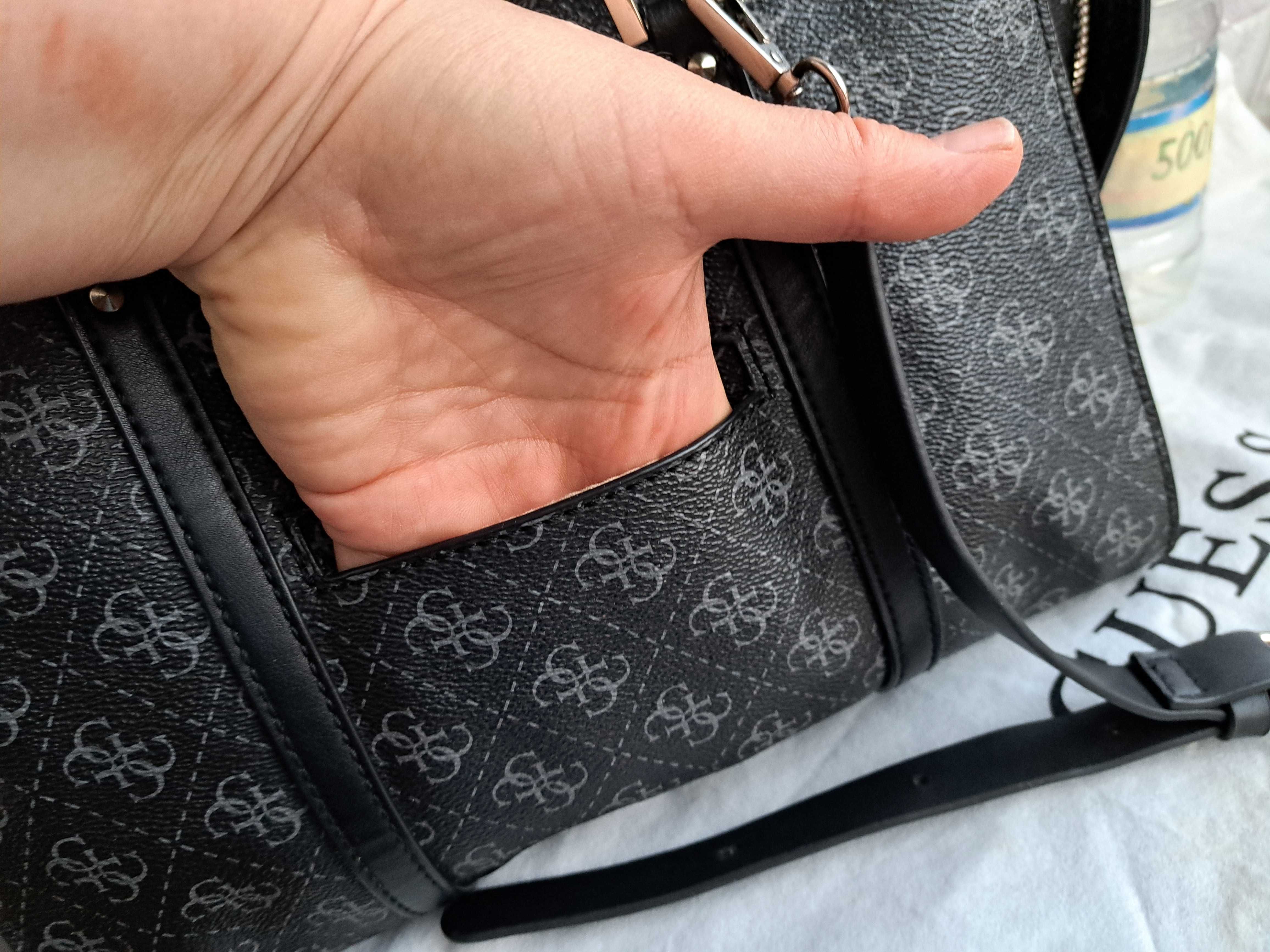 дамска чанта GUESS,черна с две дръжки,гес