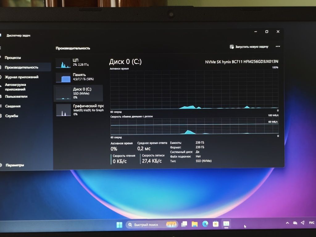 Ноутбук HP core i5 11 поколения