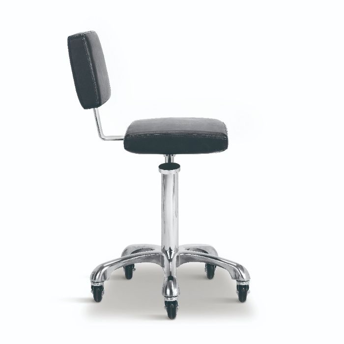 Козметичен/фризьорски стол -табуретка с облегалка Gordon B черна/бяла