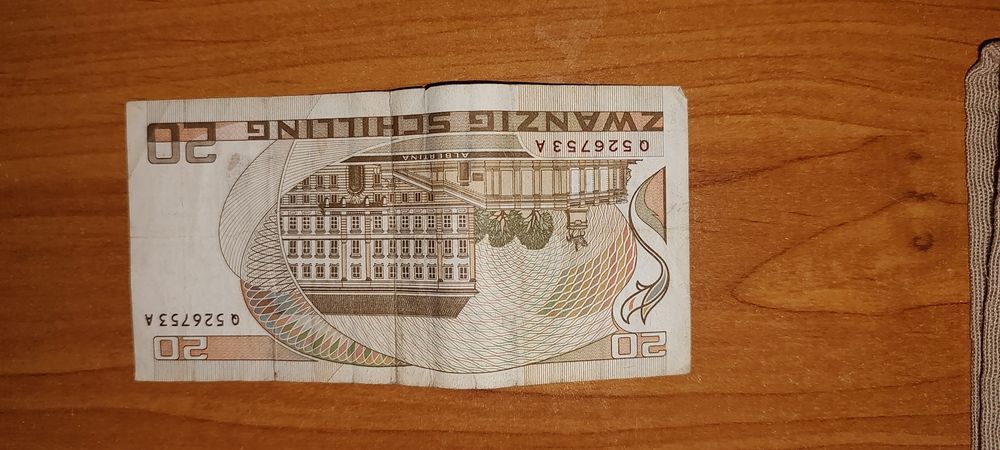 1 bancnota 20 SCHILLING silingi zwanzig 1986 MORITZ DAFFINGER austria